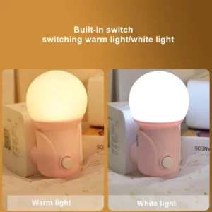 LED Plug-in Night Light 2-color Baby Nursing Eye Sleep Light Bedroom Socket Lights Energy Saving Cute Corridor Lamp Balcony - Image 3