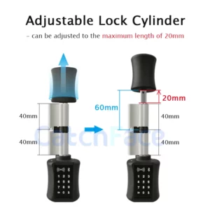 TTlock Bluetooth Smart Cylinder Lock WIFI security wireless Electronic Digital APP Keypad Code RFID Card Keyless Lock - Image 4