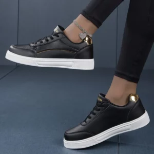 YRZL White Shoes Woman Sneakers High Quality Waterproof Leather Casual Ladies Shoes Trend Flat White Tennis Shoes for Female - Image 4