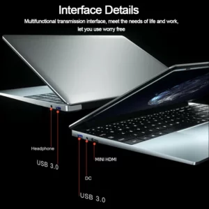 AKPAD AMD Laptop Ryzen 7 2700U, 36GB RAM, 2TB SSD, Metal Body, Bluetooth, Windows 11 Pro, Portable Gaming IPS Laptop - Image 5