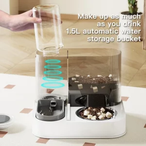 Automatic Feeder Cat Dog Food Bowl With Water Fountain Pet Large Food Storage Dispenser Container Puppy Pet Kitten Accessories - Image 3