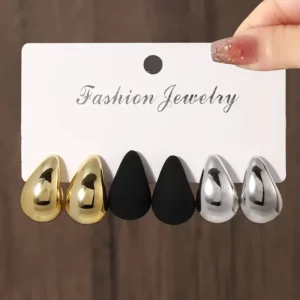 Vintage Elegant Teardrop Stud Earring Set Chic Simple Fashion Lightweight Earrings for Women Daily Wear Party Jewelry Gift 2025 - Image 1