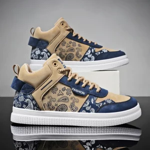 Mens Skate Shoes High-top Sports Casual Walking Shoes Lace-up Childrens Sneakers Luxury Design 2024 New Tennis Shoes for Men - Image 3
