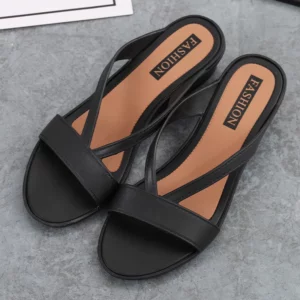 2022 NEW Low Heel Sandals Thick Soled Female Wedge Outdoor Sandals Casual Slippers for Women Summer Footwear Fashion Beach Shoes - Image 4