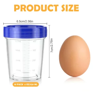 10 packs 4oz Salad Dressing Container with Lids Leakproof Screw Reusable Stackable Plastic Dip Sauce Containers - Image 3