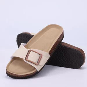 Crestar Women's Summer Cork Slippers 2025 New Outdoor Beach Flip Flops Fashion Leather Orthopedic Sandals With Adjustable Buckle - Image 3