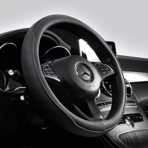Napa Leather Perforated Patchwork Car Steering Wheel Cover, Non-slip, Breathable, Universal 15 Inch (Approx. 38cm) - Image 4