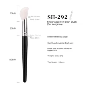 Goat Hair Blusher Brush Mimics Fingertip Aplication Stippling Powder Blusher Makeup Brushes Goat Hair Blush Make Up Tools - Image 6