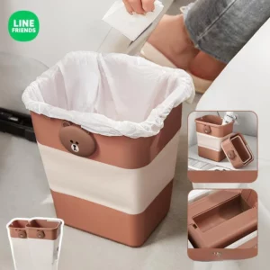 Cartoon Bear Car Trash Can Storage Basket with Handles Foldable Car Organizer Box Sundries Bucket Waste Container - Image 2