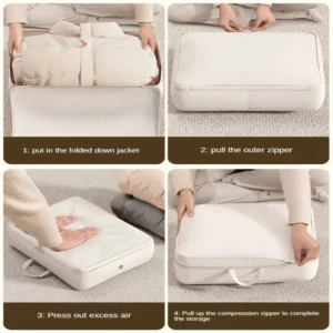 4PCS/set Compression Packing Clothes Down Jacket Cotton Quilt Storage Foldable Large Capacity Expansion Organizer Bag - Image 3