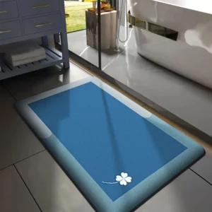 Flannel Thickened Absorbent Bathroom Floor Mat Printed Toilet Non-slip Foot Mat Bedroom Square Carpet Entrance Mat - Image 5