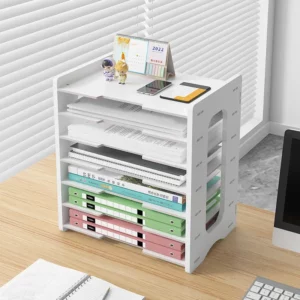 File Storage Box Multi-layer File Rack Office Supplies Complete File Frame Folder Storage Rack Desktop Files - Image 3