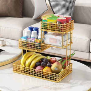 Fruit Basket Living Room Coffee Table Household Multi-layer Fruit Plate Storage Basket Rack Snack Display Plate Fruit Basket - Image 2