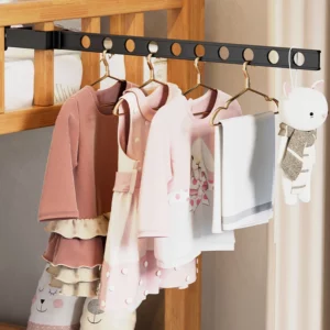 Metal No Punching Clothes Drying Rack Multi-Functional Stable Clothing Rod For Balcony Home - Image 2