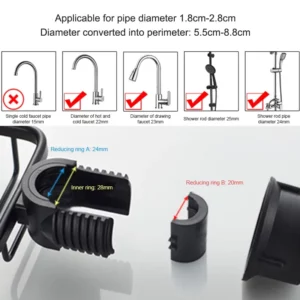 Bathroom Faucet Storage Rack Shower Shampoo Soap Holder Adjustable Kitchen Sink Rag Sponge Drain Rack Bathroom Accessories - Image 3