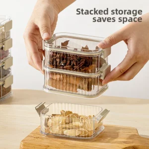 Sturdy Transparent Sealed Jars Stacking Kitchen Storage Kitchen Sealed Boxs Large Capacity Food Storage Box kitchen organizer - Image 3