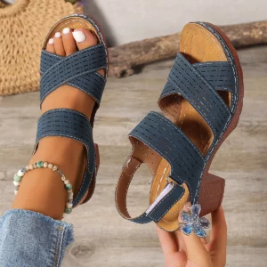 Summer Wedges Sandals Women 2024 New Fashion Non Slip Beach Shoes Woman Lightweight Casual Platform Comfortable Sandals Women - Image 1