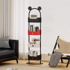 Home Children's Bookshelf Floor To Ceiling Shelf Living Room Corner Iron Storage Cabinet Wall Storage Small Narrow Cabinet 2025 - Image 3