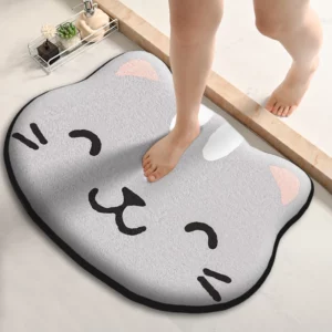 Thickened special-shaped bathroom absorbent floor mat flannel toilet mat shower room non-slip and dirt-resistant foot mat - Image 3