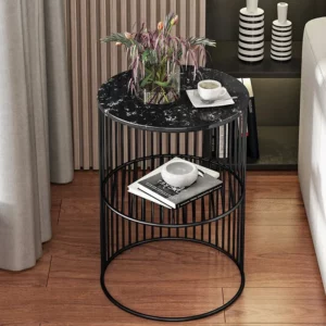 Nordic Iron Light Luxury Side Table Small Coffee Table Flower Few Sofa Corner Cabinet Rack Living Room Mini Round Corner Table - Image 3