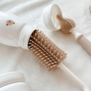 Korean Ins Newborn Bottle Nipple Brush Baby Special Long-handled Cleaning Brush Silicone Cleaning Brush Set - Image 6