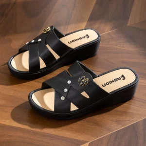 Women Shoes Summer Slippers Women Wear Outside Thick Sole Wedge Heels Fashion Slippers Soft Bottom Mother Shoes Zapatos De Mujer - Image 4