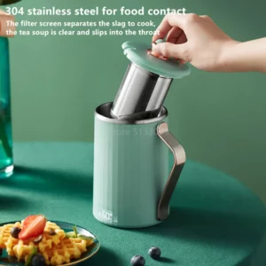 110V/220V Electric Kettle Portable Heating Cup Thermostat Heat Preserving Pot Electric Stew Cup Desktop Boiling Water Cup 450ML - Image 3