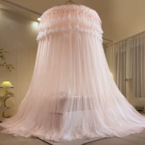 Elevated and Encrypted Suspended Ceiling Mosquito Net Three Door Princess Style Dome Floor To Ceiling Mosquito Net Beautiful - Image 3