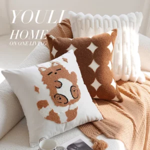 30X50/45x45CM Cartoon Cat Embroidered Throw Pillow Cover Nordic Stamping Waist Cushion Cover Decor Home Decorative Pillowcase - Image 3