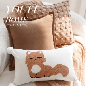 30X50/45x45CM Cartoon Cat Embroidered Throw Pillow Cover Nordic Stamping Waist Cushion Cover Decor Home Decorative Pillowcase - Image 4