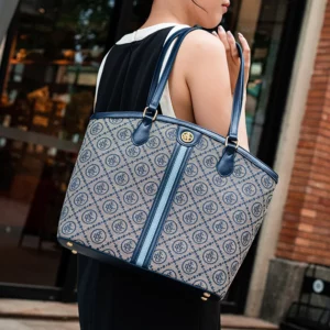 Blue Embroidered Large-capacity Commuter Travel Tote Women's Bag - Image 2
