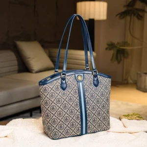 Blue Embroidered Large-capacity Commuter Travel Tote Women's Bag - Image 4