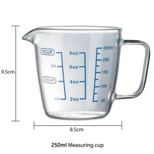 High Borosilicate Measuring Glass Cup Liquid Scale Measurement With Scale Microwave Oven Available Kitchen Baking Glass Cup - Image 5