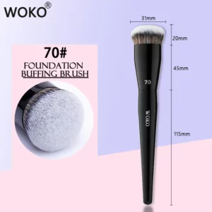Flat Top Foundation Makeup Brushes Flat Angled Synthetic Hair Face Contour Foundation Liquid Cream Bronzer Buffing Makeup Tool - Image 6