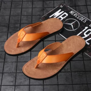 Simple Casual Flip Flops for Men Comfy Beach Sandals Summer Non-Slip Flats Indoor Outdoor Male Slippers Quick Dry Men's Slides - Image 1