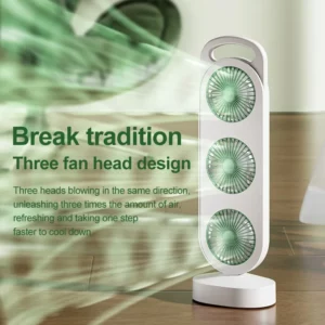 Triple Turbine Design 3-stage Fan Mini Desktop Camping Electric Fan Rechargeable Home Dormitory Silent Operation High Quality - Image 4