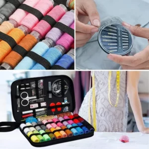 Complete Sewing Kit with Threads Needles Scissors Tape Measure Buttons Portable Travel DIY Embroidery Handwork Sewing Tool Set - Image 3
