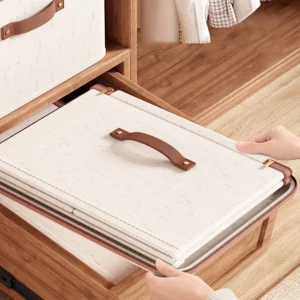 Linen Zipper Storage Boxes, Non-Woven Fabric Clothing Organizer Bins for Home Bedroom Closet Organization,Include Good Helpers - Image 4
