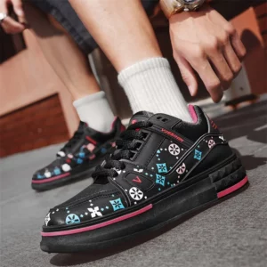 2025 Spring New Men's Shoes Fashion Printed Casual Board Shoes Thick Soles Increase All Comfortable Sports Shoes - Image 5