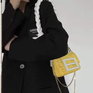 2024  Mobile Phone Woven Strip Mini Small Bag  Single Shoulder Messenger Small Flap crossbody Fashion Women  Luxury Designer New - Image 2