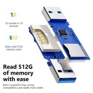 2 In 1 High Speed USB 3.0 2.0 Micro SD TF Card Reader Adapter Data Transmission up to 5Gbps Compatibility Multiple for PC Laptop - Image 4