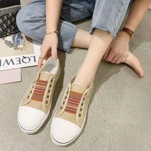 2025 Low-cut Trainers Canvas Flat Shoes Women Casual Vulcanize Shoes New Women Summer Autumn Sneakers Ladies Sneakers Women - Image 3