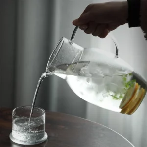 Japanese Large-capacity Hammer Pattern Glass Cold Kettle Lemon Water Bottle Heat-resistant Glass Juice Drink Jug Home Pitcher - Image 4