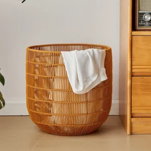Imitation Rattan Decorative Storage Basket Household Large Capacity Laundry Basket Bathroom Waterproof Dirty Clothes Basket - Image 2