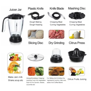 5 in 1 Stand Blender&Meat Grinder&Juicer&Grinding 400W Stainless Steel Kitchen Mixer Fruit Food Processor Ice Smoothies Sonifer - Image 4