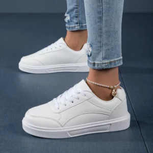 YRZL White Shoes Woman Sneakers High Quality Waterproof Leather Casual Ladies Shoes Trend Flat White Tennis Shoes for Female - Image 5