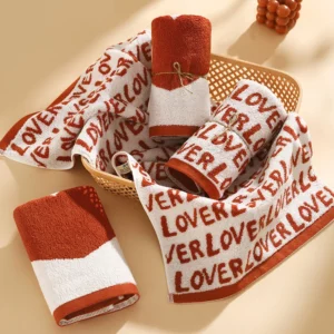 LOVE Heart Cotton Towel Red Soft Face Bath Towels Absorbent Shower Towel for Bathroom Adults Couple Wedding Valentine's Day Gift - Image 4