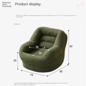 OMGD Lazy Person Sofa Single Tatami Small Household Balcony Living Room Office French Net Red Models Nest Sofa Chair New - Image 6