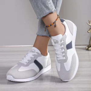 2024 New Women Platform Sneakers Leather Patchwork Casual Sport Shoes Ladies Outdoor Fashion Running Shoes Woman Designer Shoes - Image 5