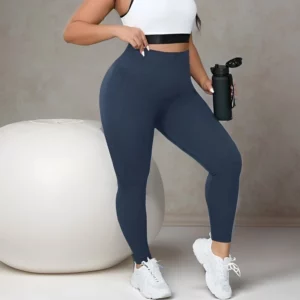 Plus Size Four-Way Stretch Hip-Covering High-Elastic Sports Yoga Fitness Women's High-Waisted Peach Butt Tight-Fitting Quick-Drying Slimming Look Sexy Seamless Pants - Image 5